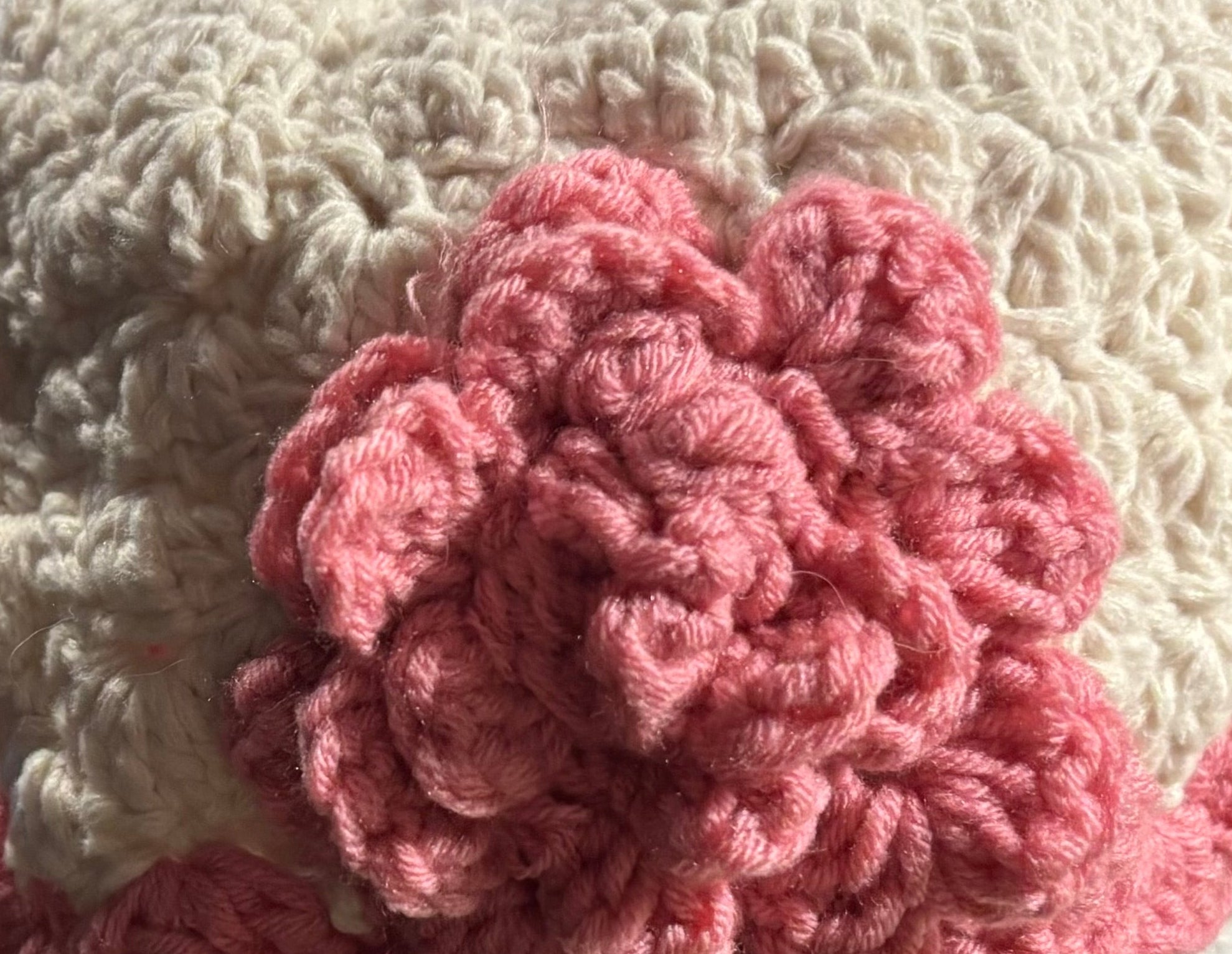 Hand Made Crochet Baby Bucket Hat with Flower