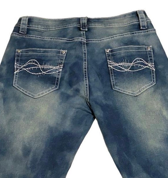 Barbwire Embroidery Women's Jeans
