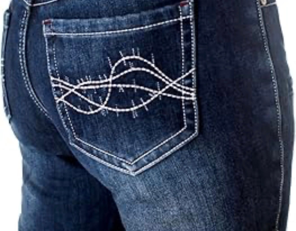 Barbwire Embroidery Women's Jeans