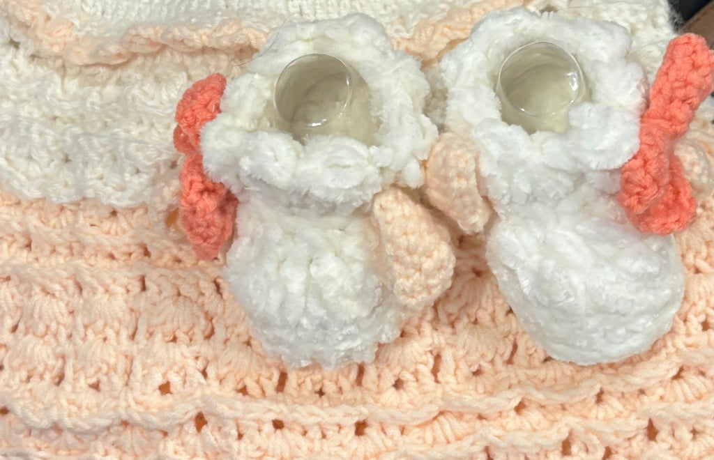 Hand Made Crochet Baby Lala lamb Slippers