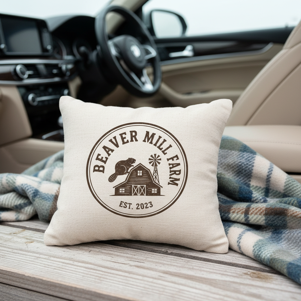 Beaver Mill Farm Custom Branded Pillow