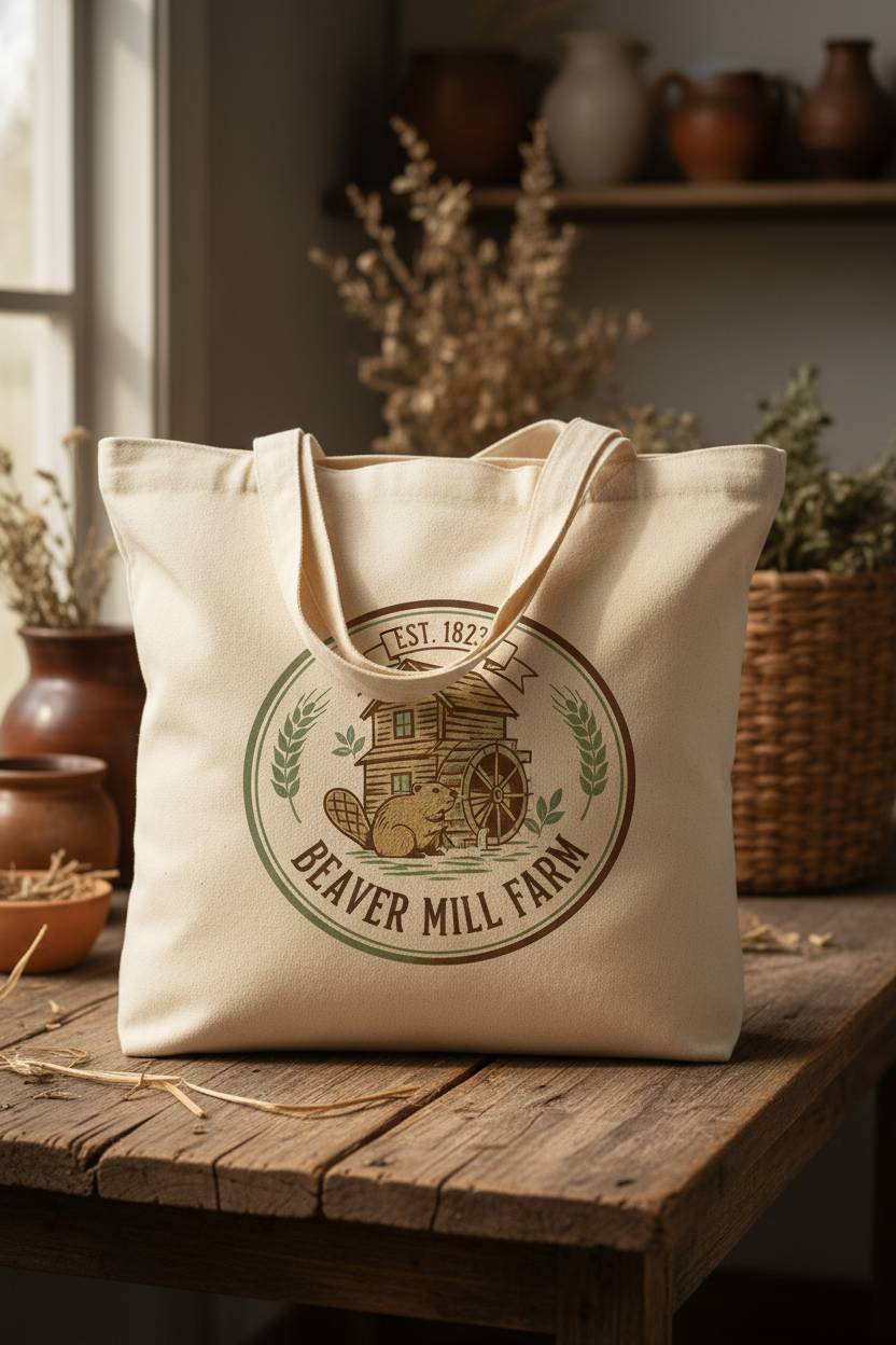 Beaver Mill Farm Canvas Tote Bag