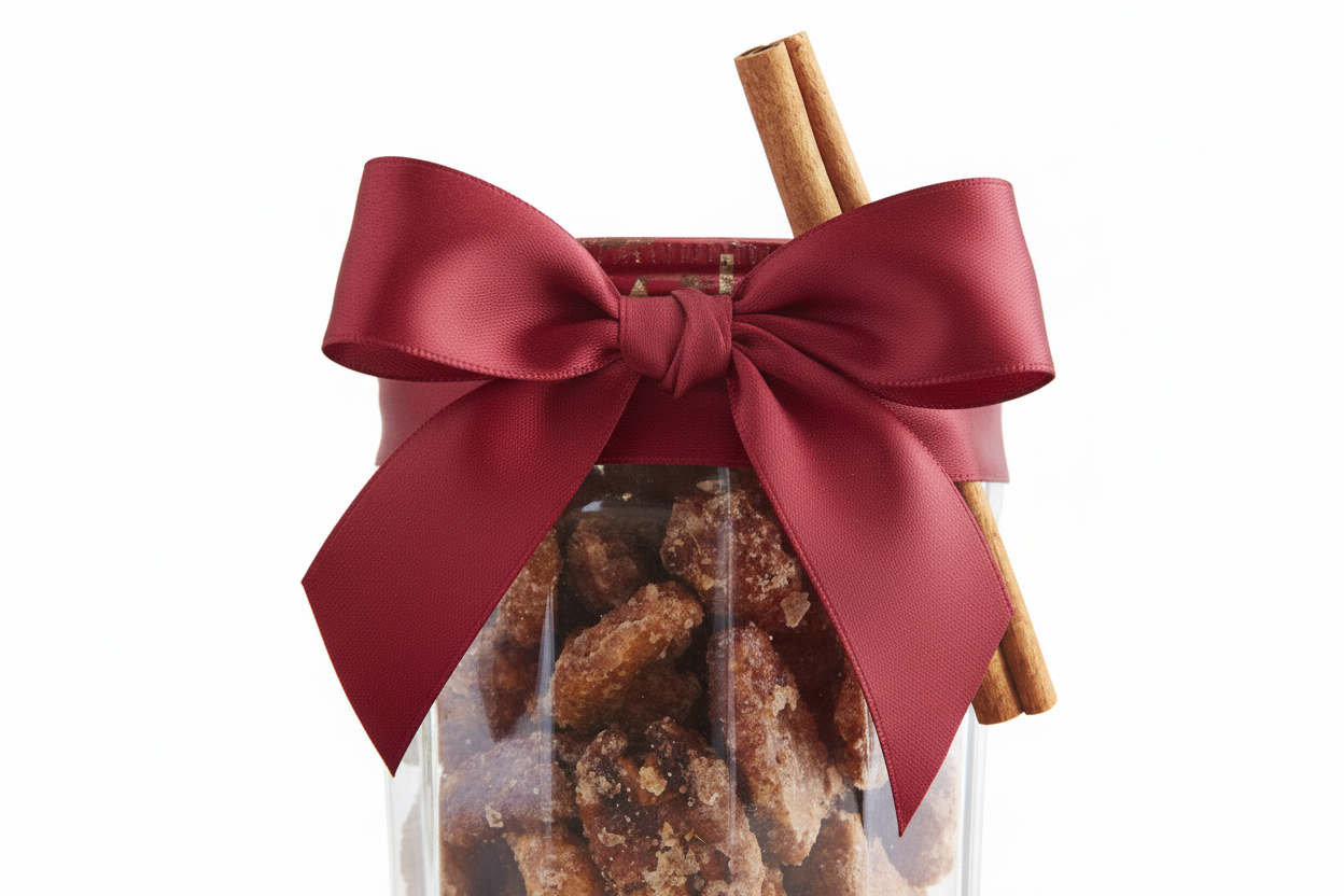 Candied Nuts with Burgundy Bow