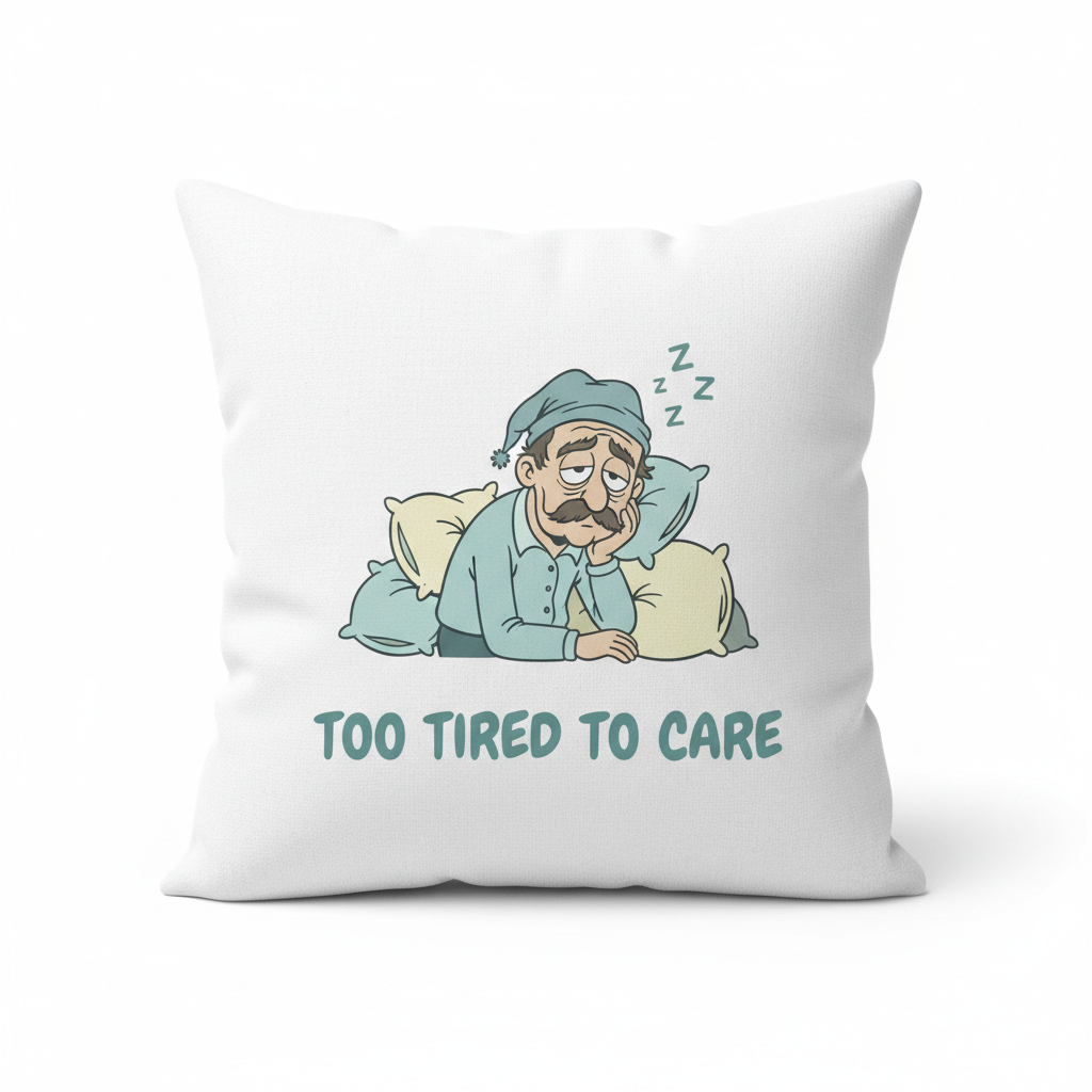 Too Tired to Care Custom Pillowcase