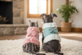 Dog and Cat Wearing Bow-tiful Vests - Back View Showing Bow Placement