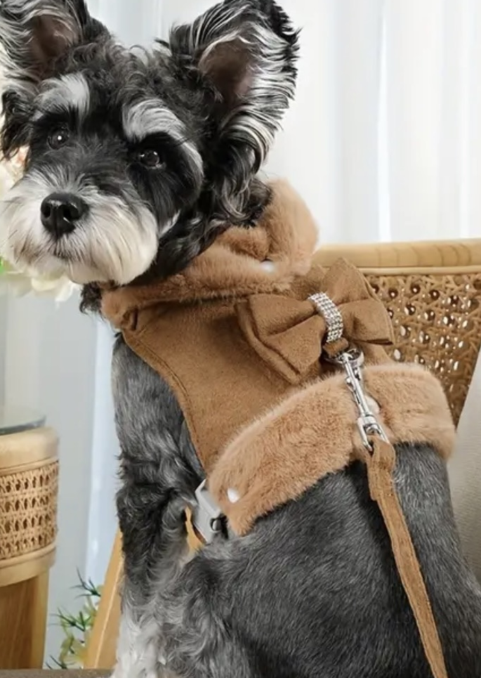 Bow-tiful Fur Harness Vest for Dogs & Cats