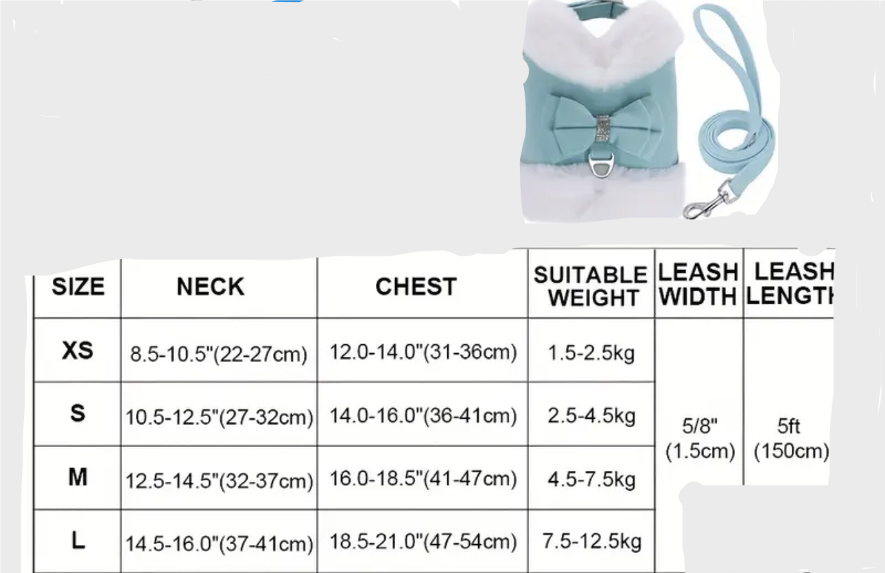 Bow-tiful Fur Harness Vest for Dogs & Cats