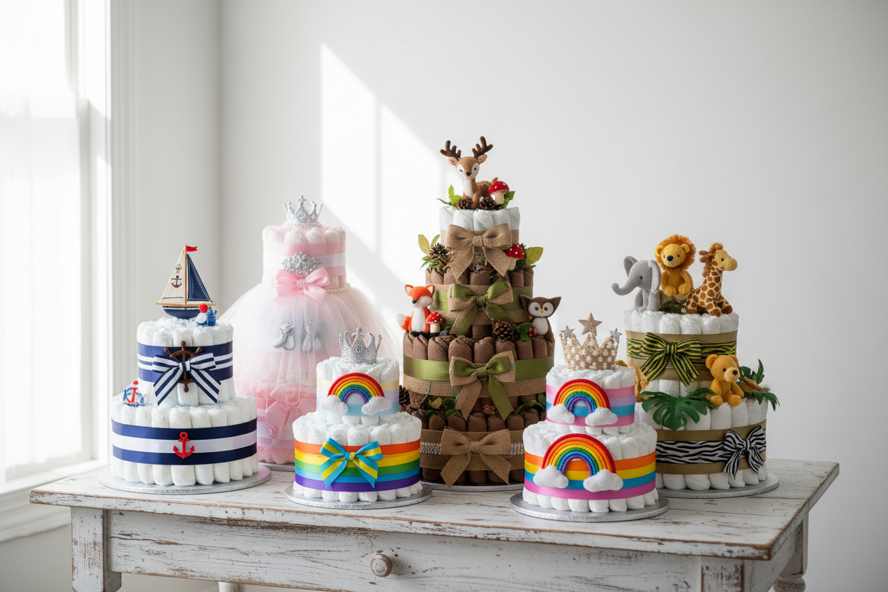 Custom Baby Diaper Cake - Made to Order