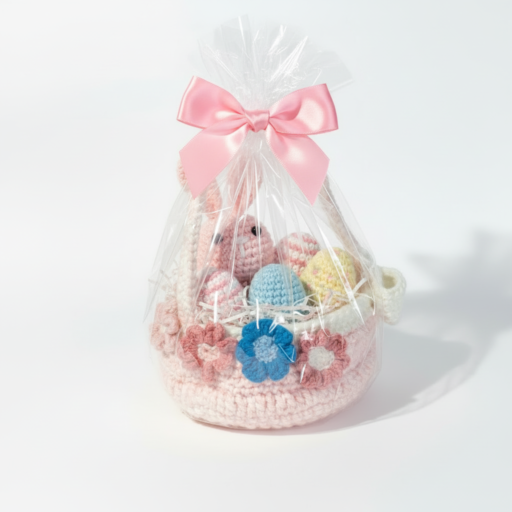Handmade Crochet Easter Basket Gift Set