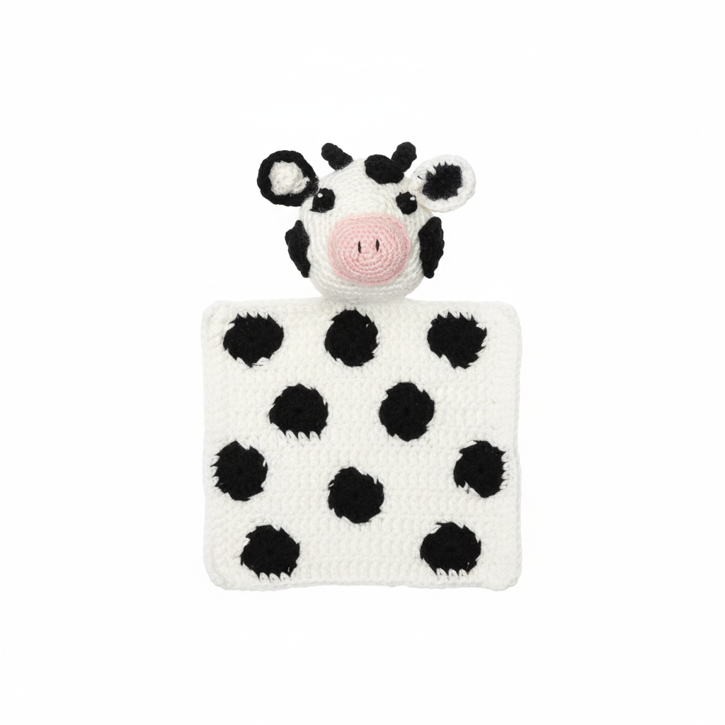 Snuggy Luv Cow Lovey with Spotted Blanket